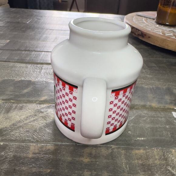 Linda Morgan Vintage Pair Of Chickens Red & White Gingham Pattern Creamer Dish - Picture 6 of 7